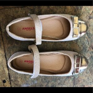 Girls dress shoes peach/gold